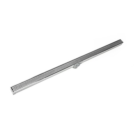 Infinity Drain 48" S-PVC Series Complete Kit W/ 1.5" Perforated Cir Pattern Grate-PS S_DG3848_PS